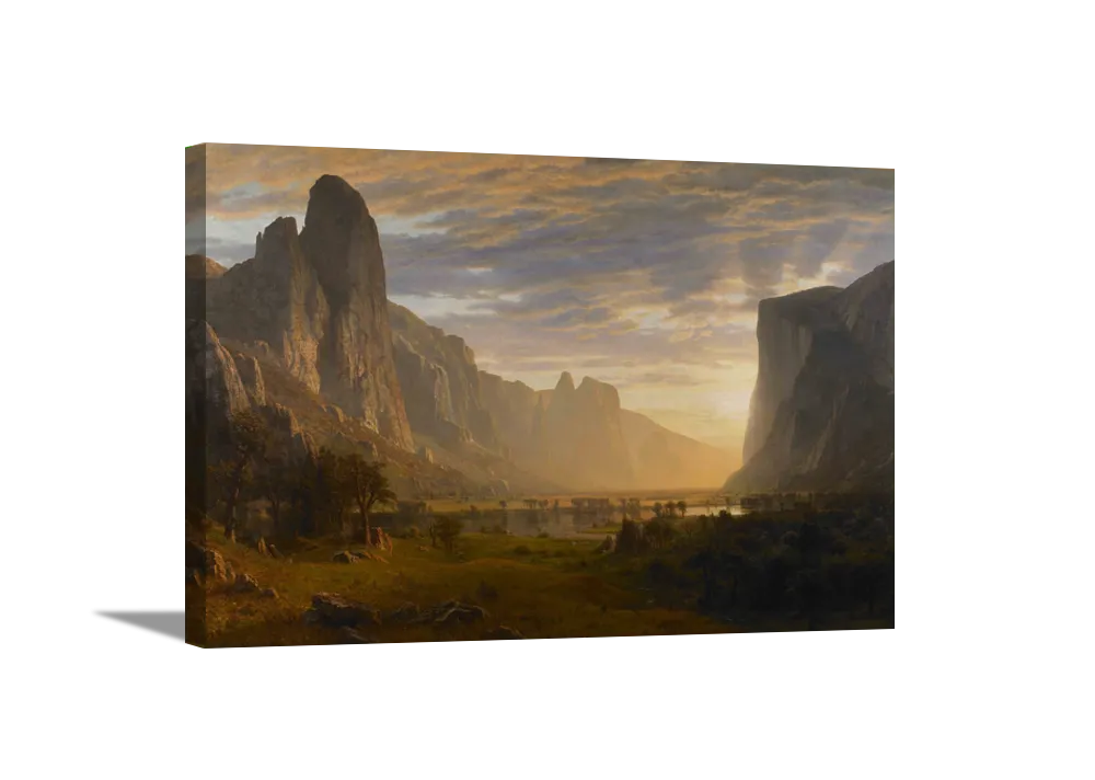 Looking Down Yosemite Valley | Albert Bierstadt Masters Classic Art in Gallery Wrapped Canvas | Various Sizes