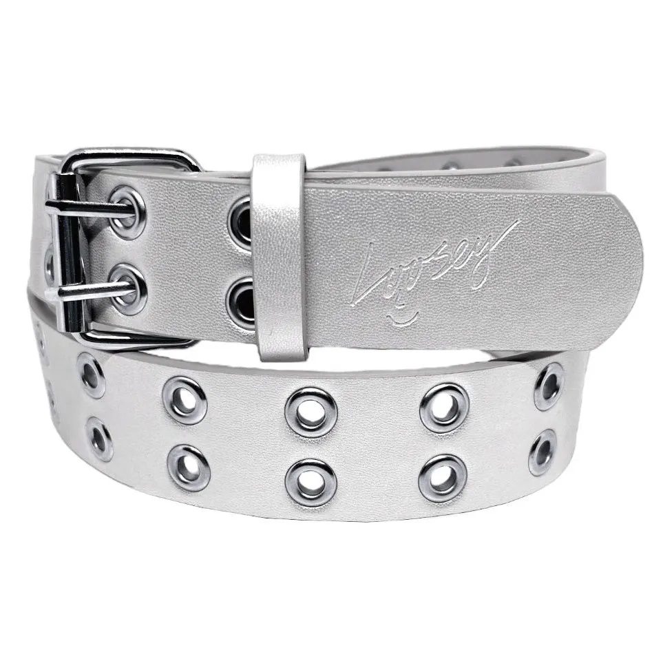 Loosey Grommet Hole Belt Silver