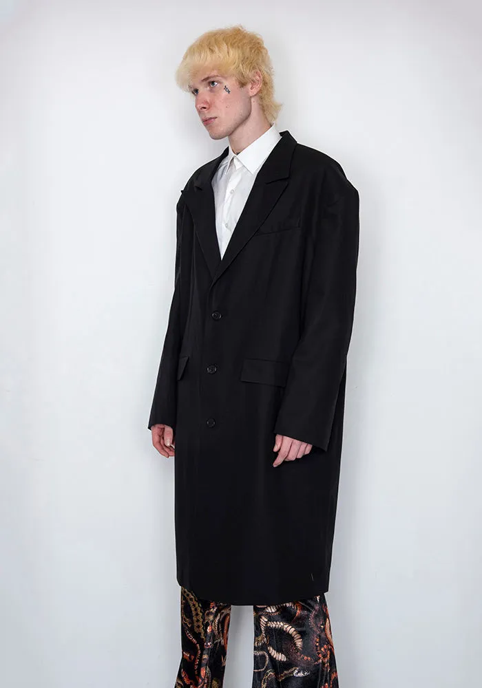 LU'U DAN MC002_FT 90'S  FLUID TAILORING GANGSTER COAT BLACK