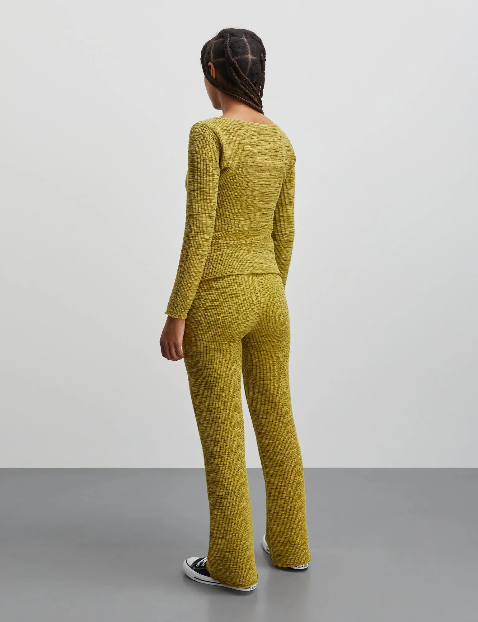 Mel Crepe Ura Pants, Misted Yellow Melange