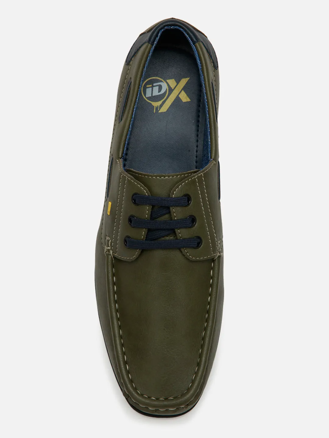 Men's Olive Lace Up Casual Boat Shoe (IX1015)