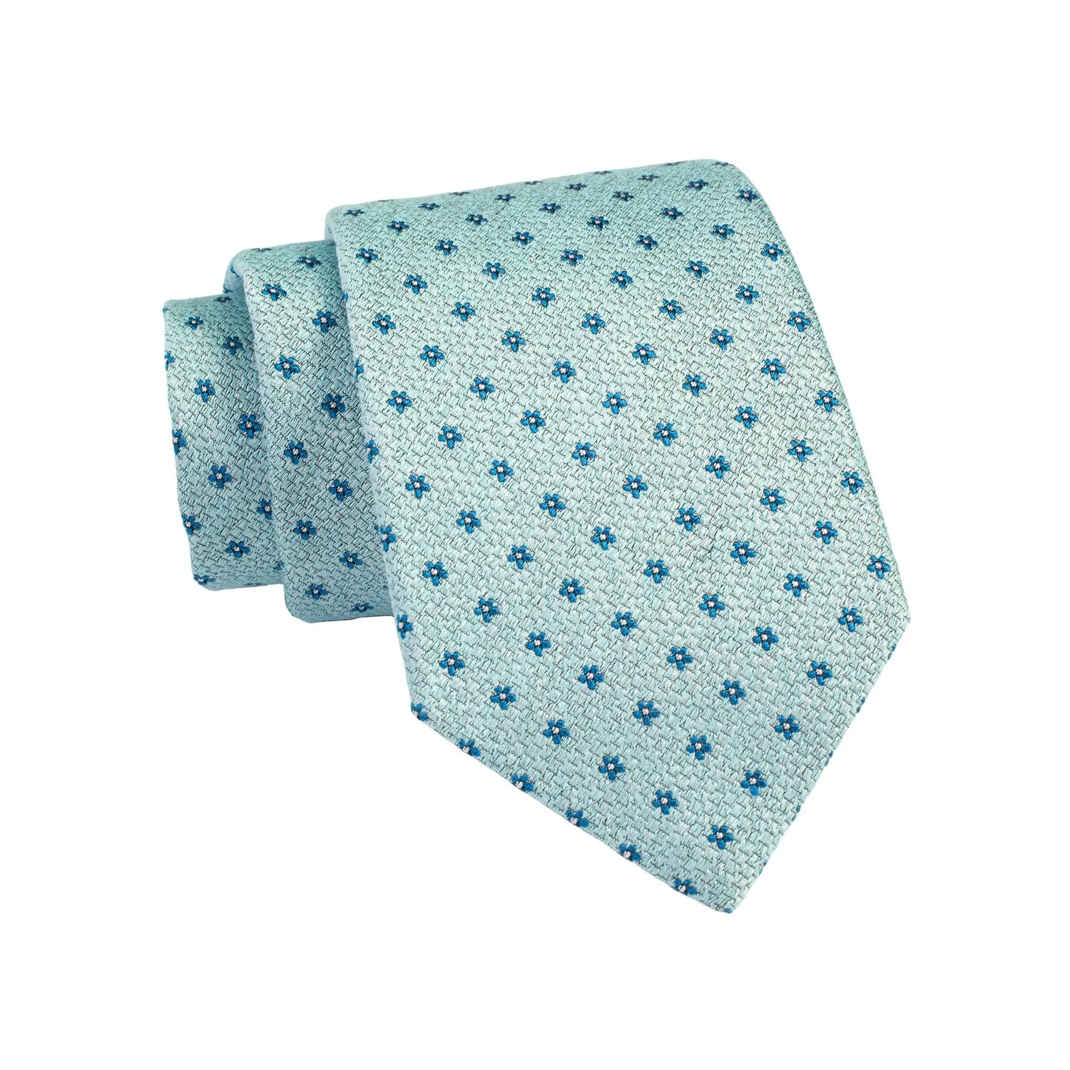 Meredith Foulard Silk Tie, Turquoise / Teal