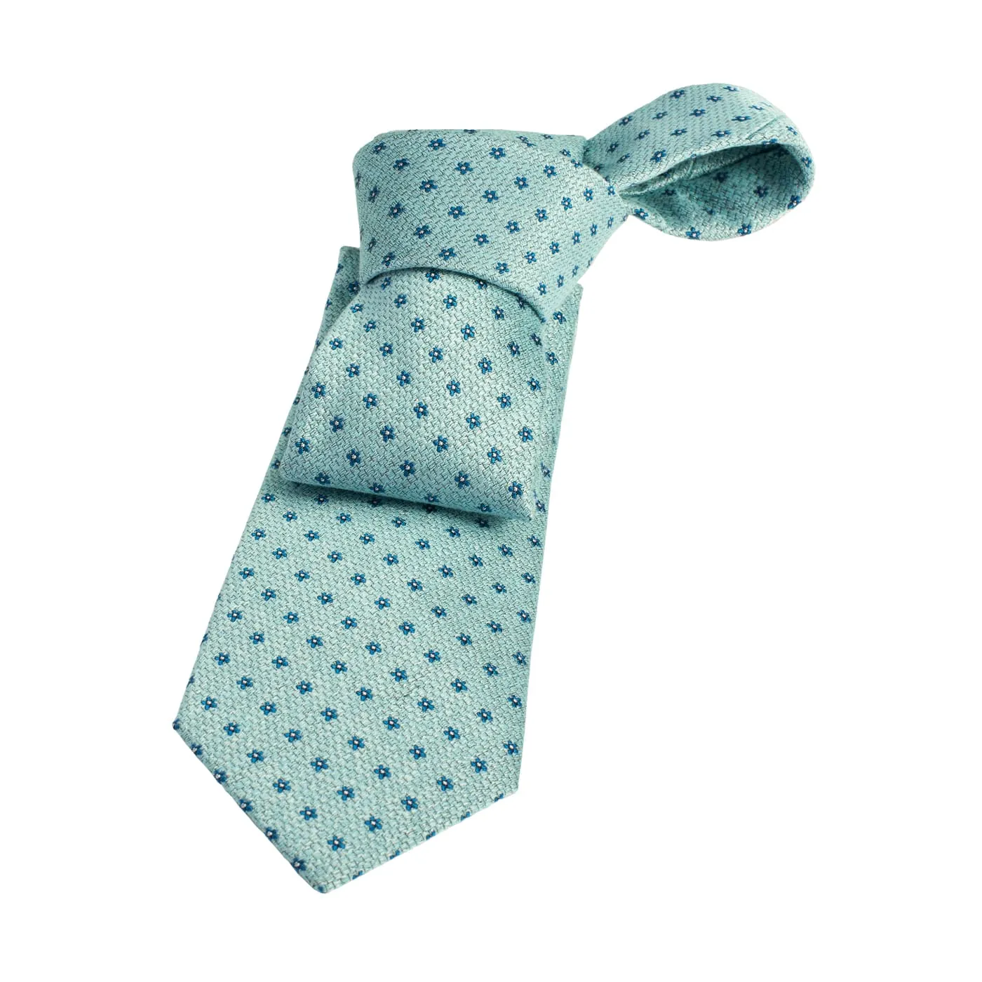 Meredith Foulard Silk Tie, Turquoise / Teal