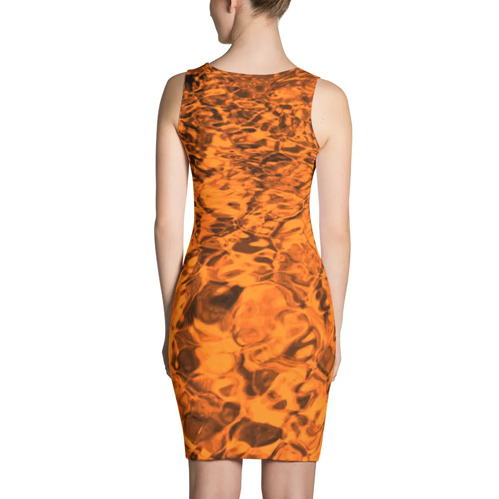 Mermaid Spandex Dress - STYLE Bodycon - COLOR Orange Water