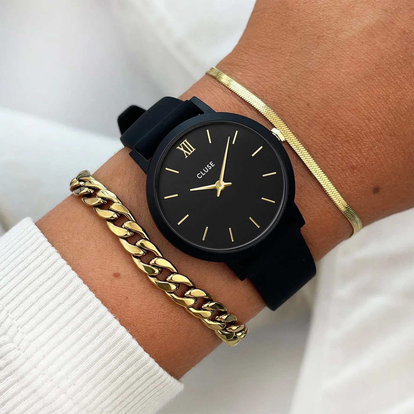 Minuit Nylon Black, Gold Colour