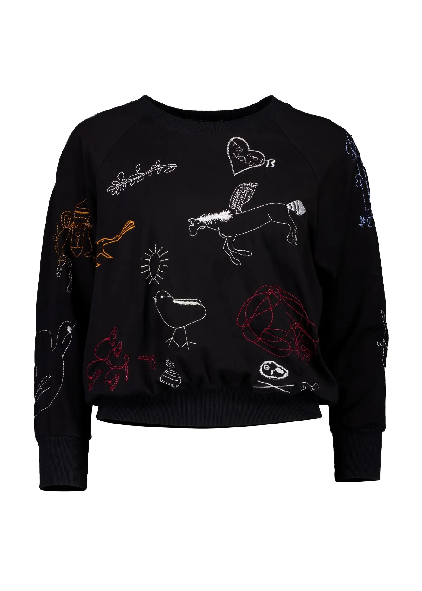 Montage Sweatshirt Black in Embroidered Cotton