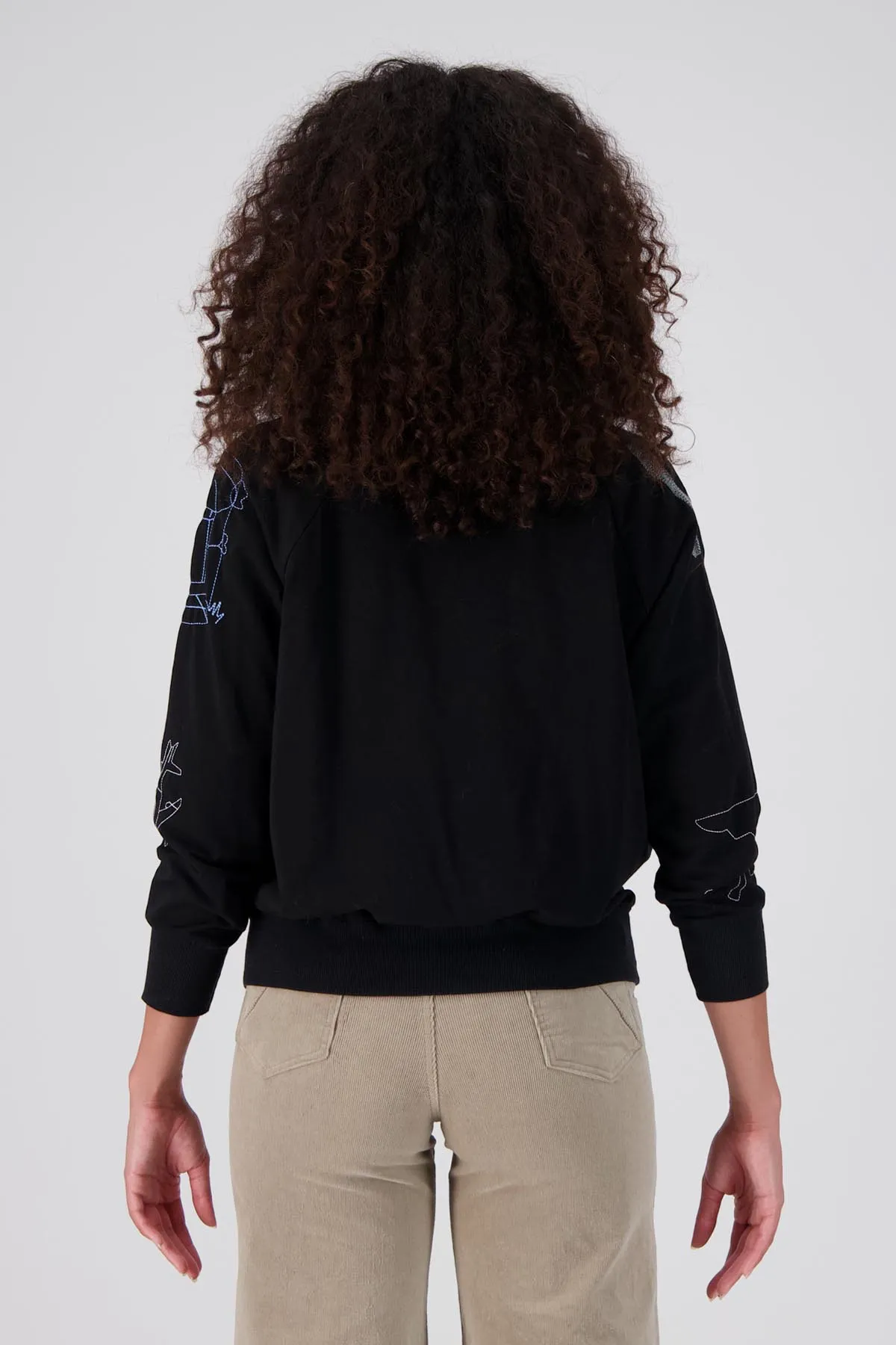 Montage Sweatshirt Black in Embroidered Cotton