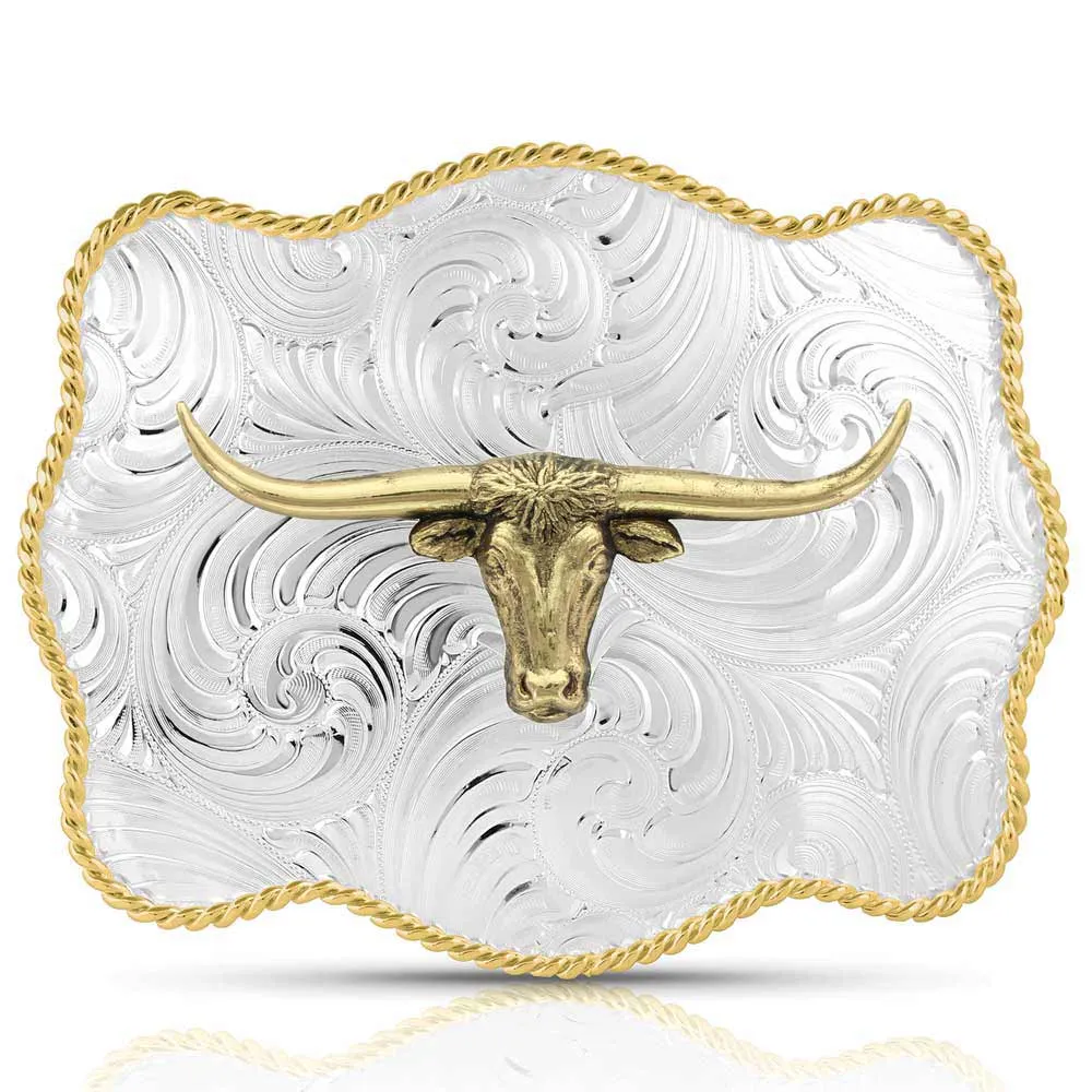 Montana Silversmiths Longhorn Scalloped Buckle