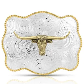 Montana Silversmiths Longhorn Scalloped Buckle