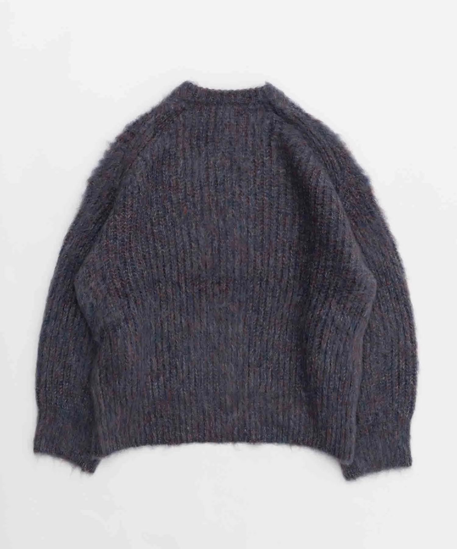 Mourine Brushed Kid Mohair Crew Neck Knit Pullover