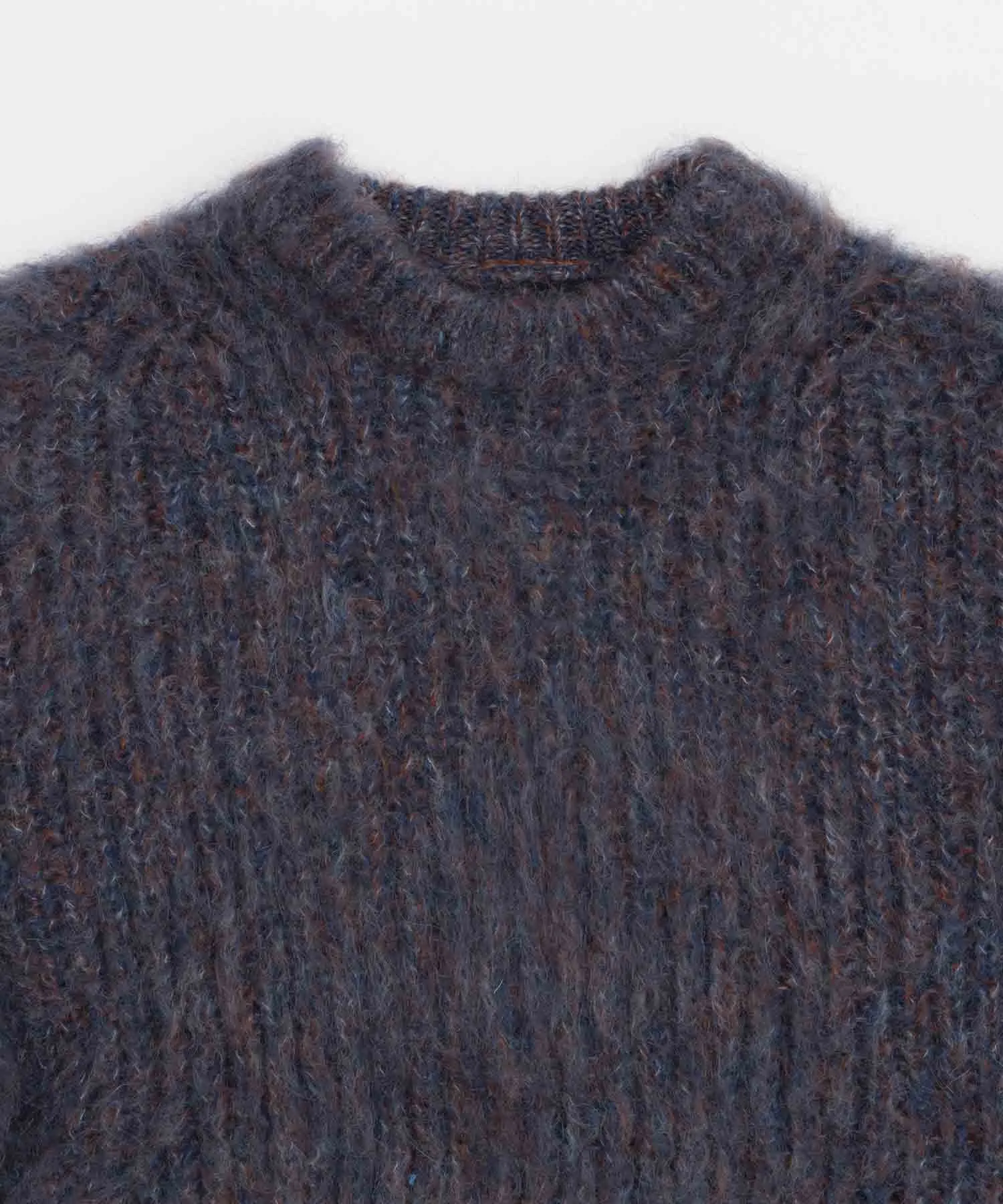 Mourine Brushed Kid Mohair Crew Neck Knit Pullover