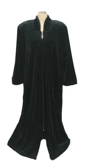 NEW -  DIAMOND TEA COTTON VELOUR ROBE WITH ZIP UP FRONT & QUILTED TRIM IN ASPEN - SIZE LARGE- #4 - WOULD MAKE A WONDERFUL GIFT