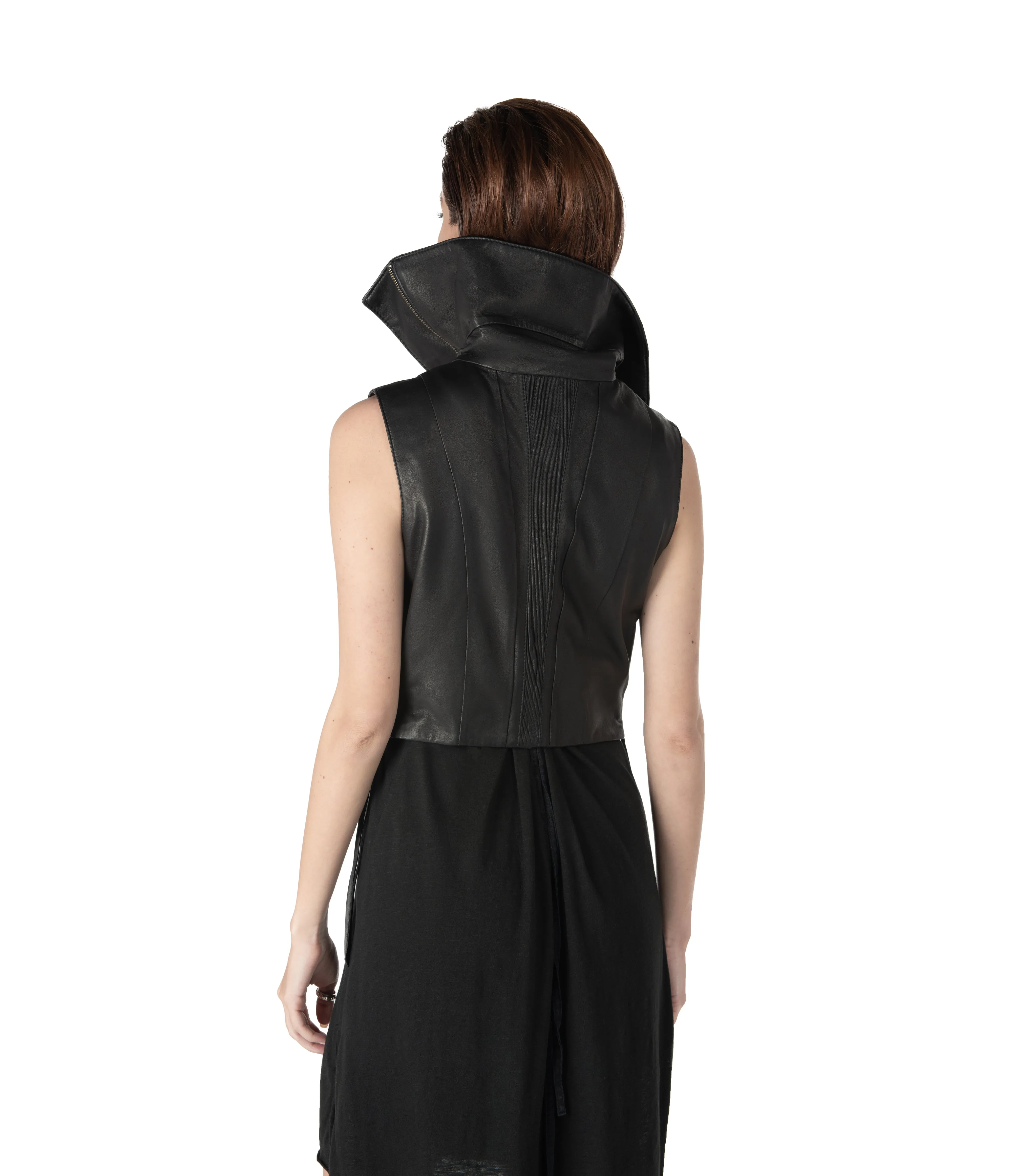 nightjar sleeveless leather vest