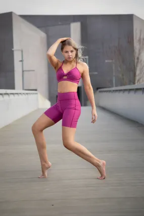 Oh La La - The Twist Top and Bike Shorts set  - Deep Orchid -FINAL SALE