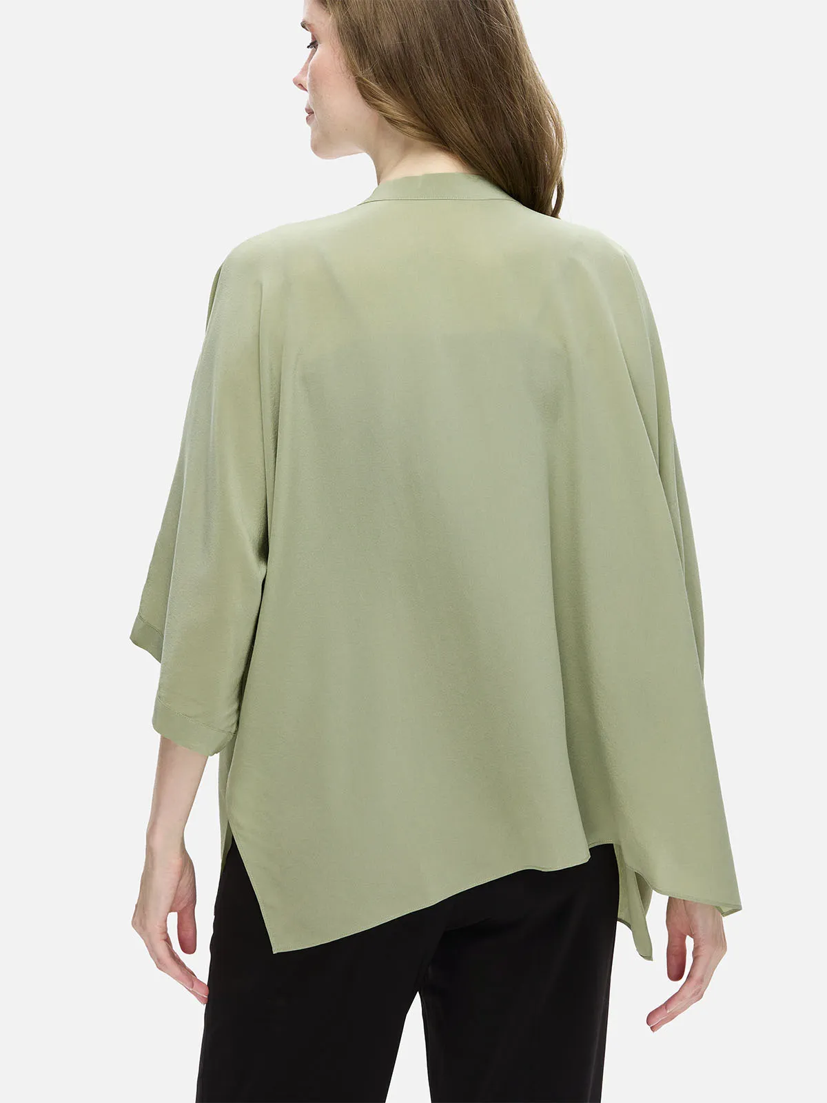 Olive Silk Relax Cardigan