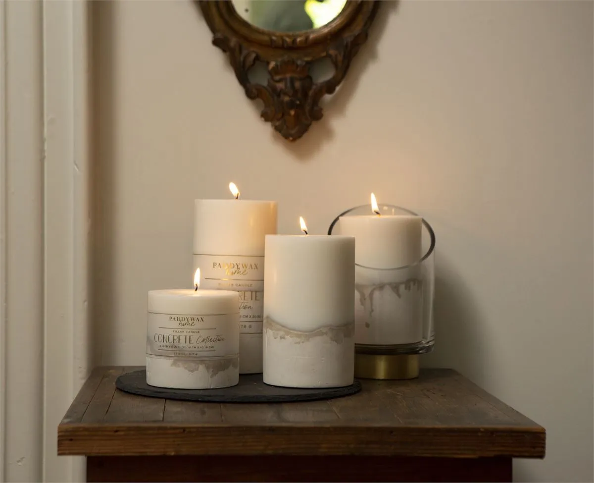 Ombre Concrete Pillar Unscented Candle