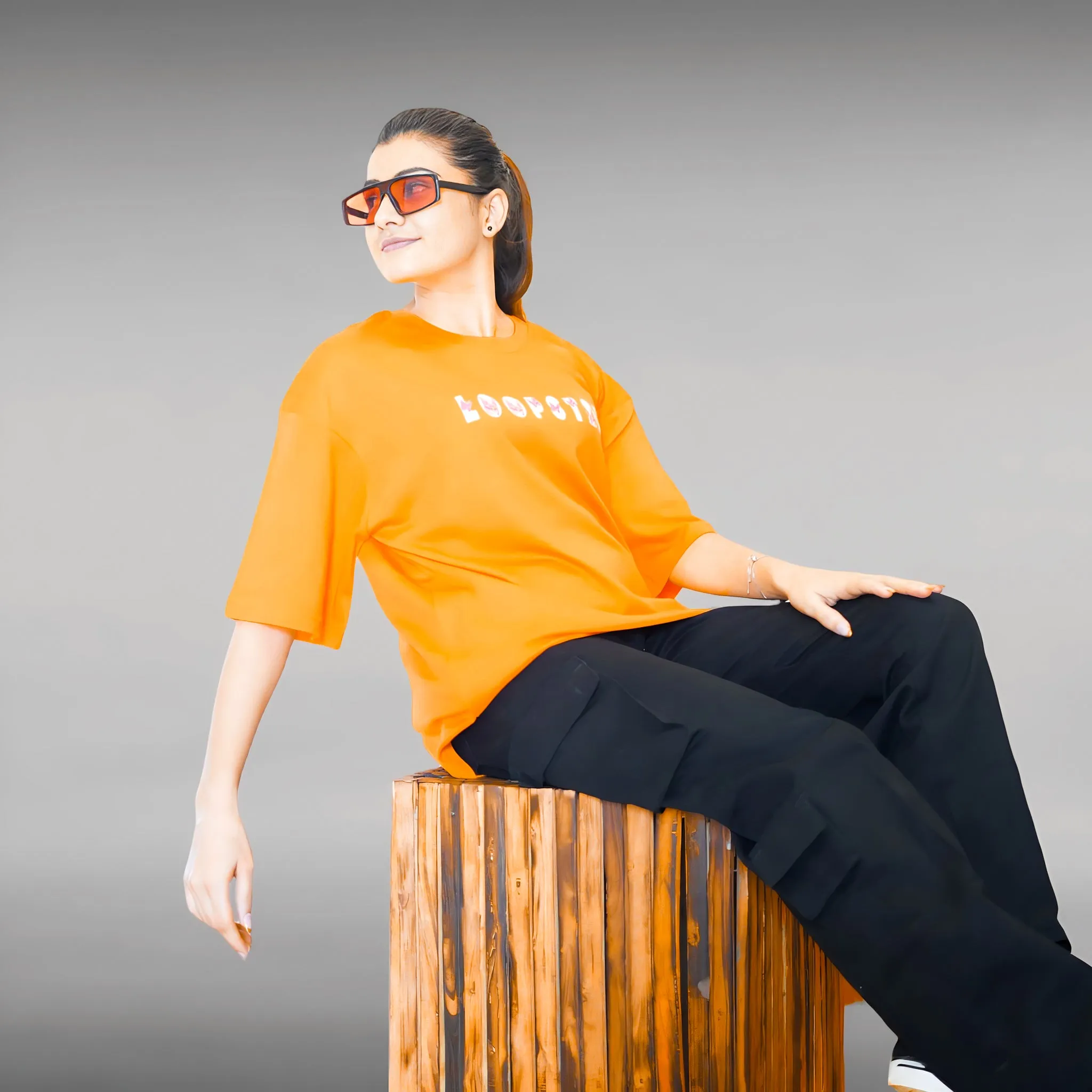 Orange Relaxed Fit Unisex Butterfly T-shirt