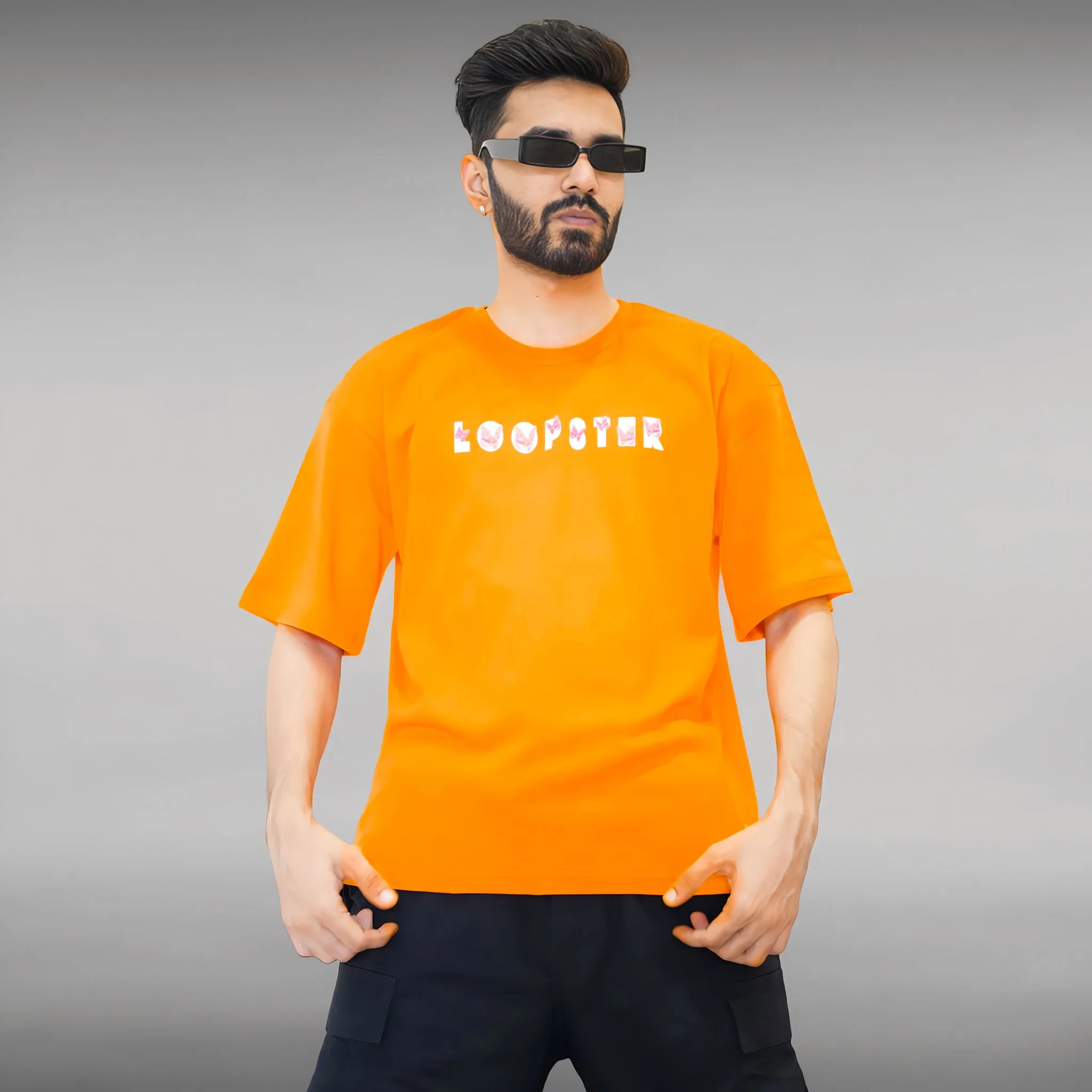 Orange Relaxed Fit Unisex Butterfly T-shirt