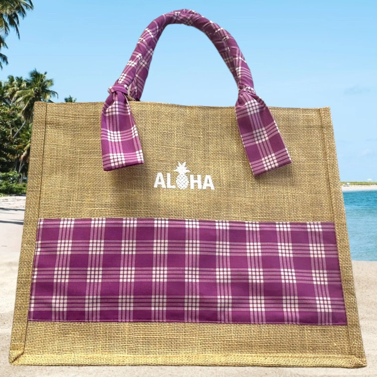 Palaka & Burlap Tote Bag （L）