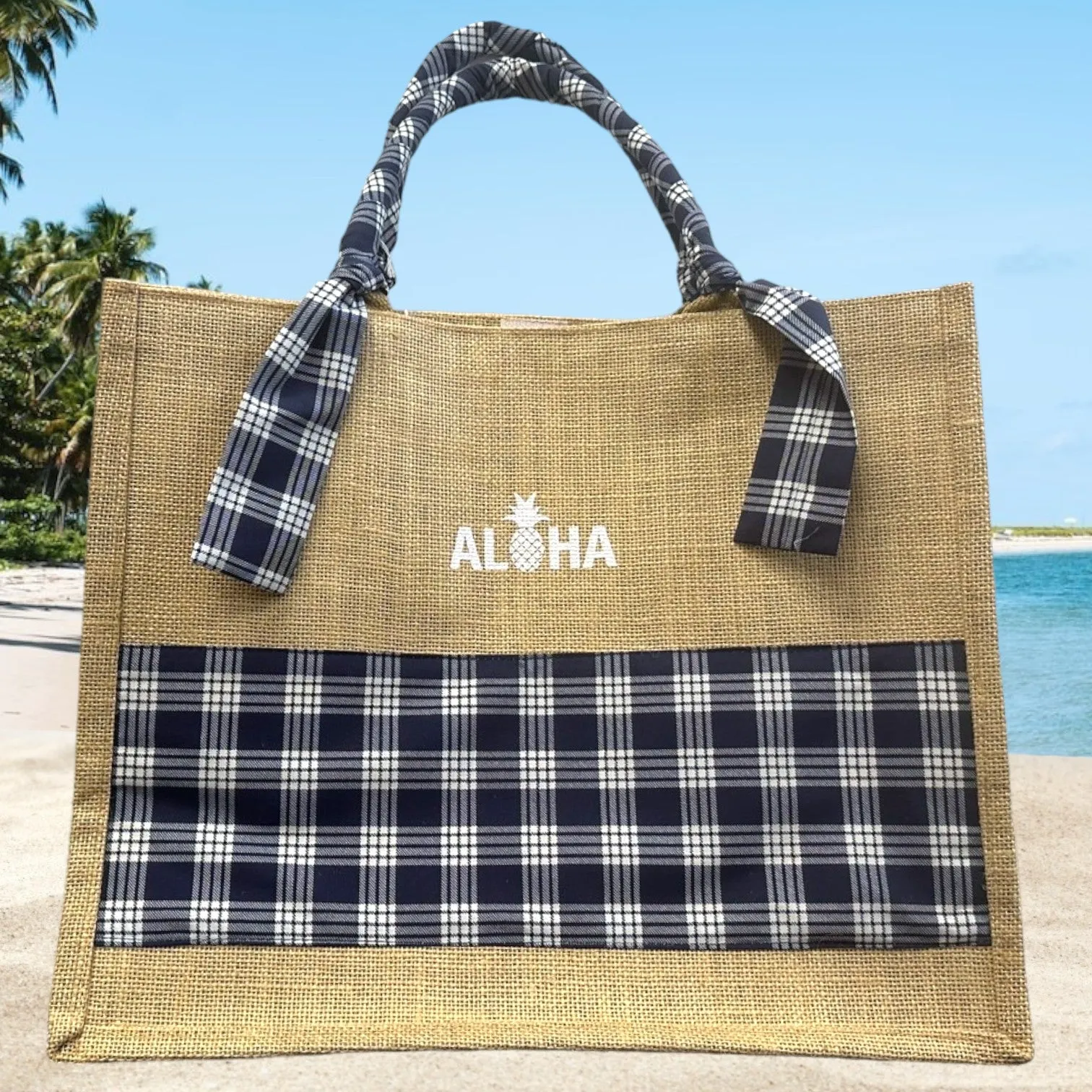 Palaka & Burlap Tote Bag （L）