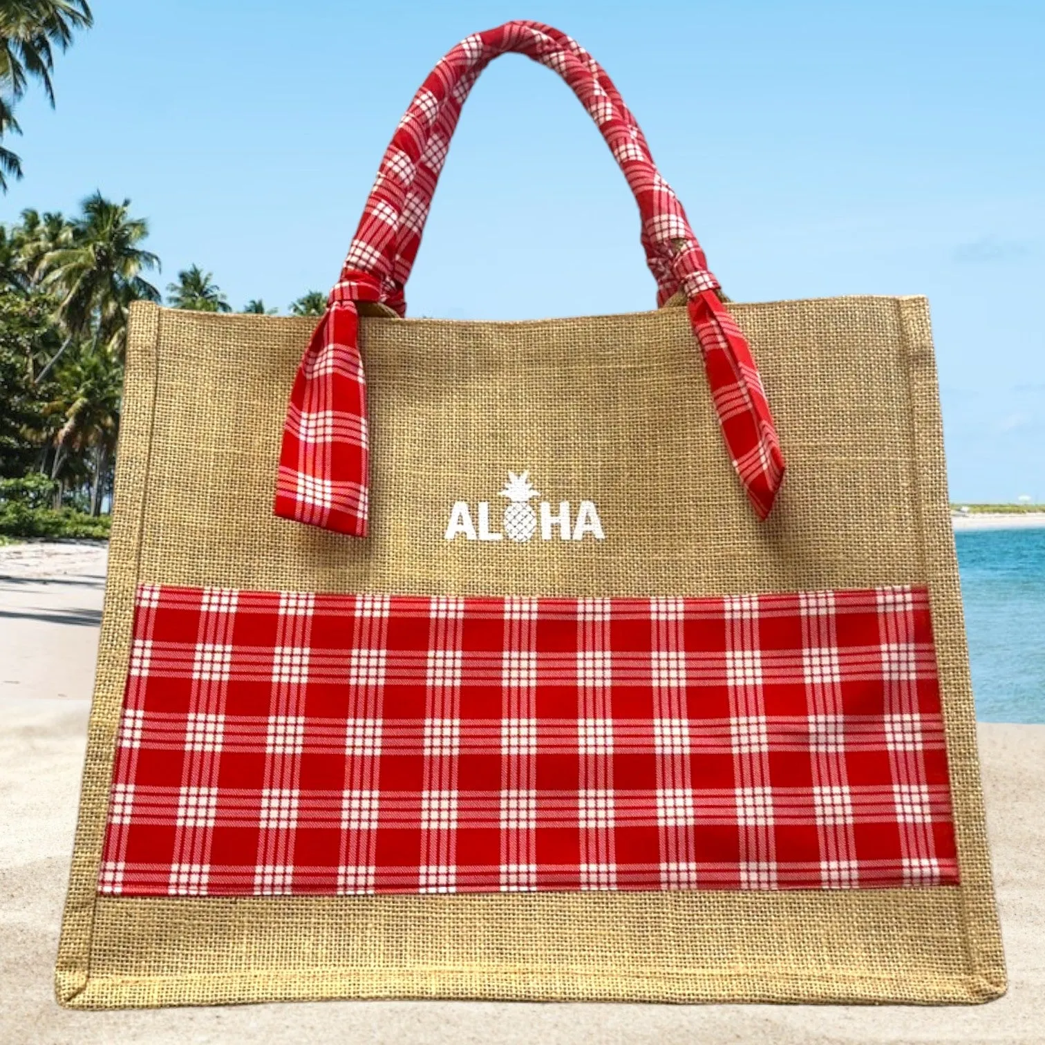 Palaka & Burlap Tote Bag （L）