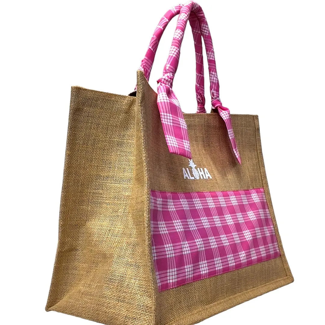 Palaka & Burlap Tote Bag （L）