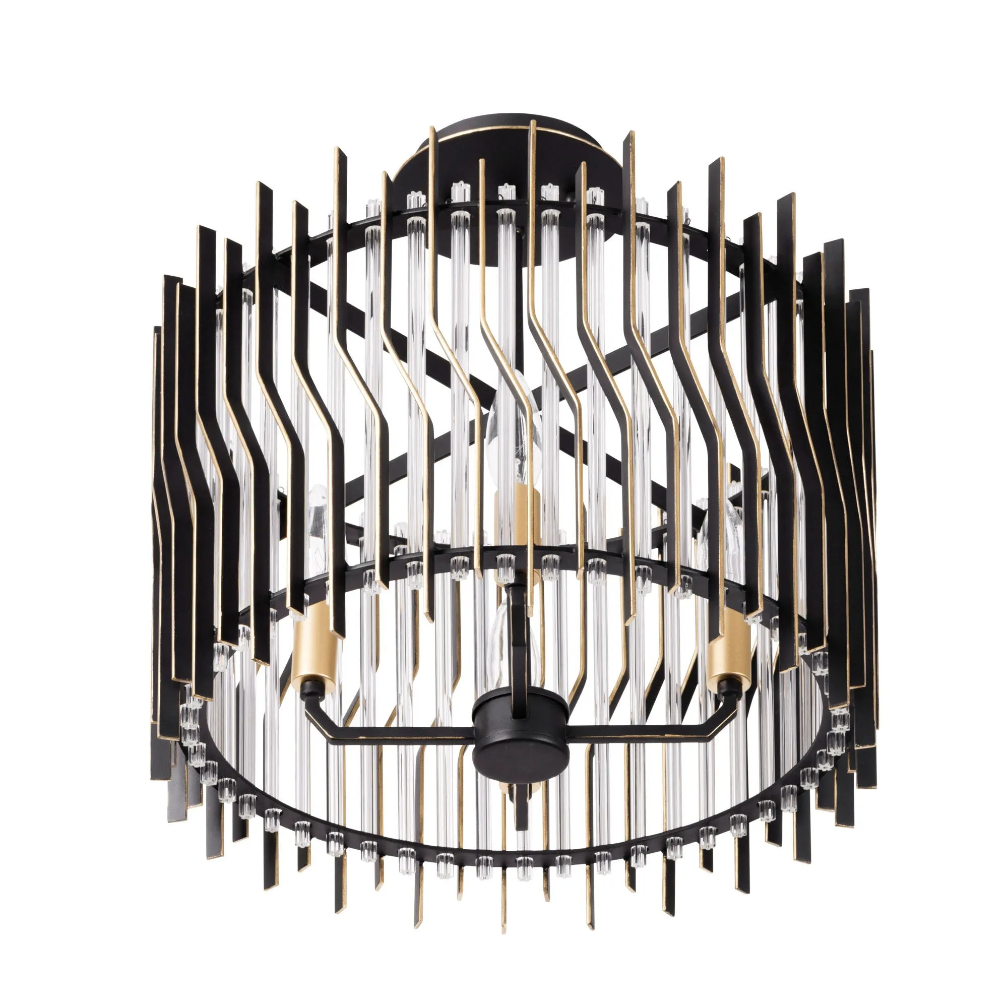 Park Row 393S04MBFG 4-Light Ceiling Light - Matte Black/French Gold