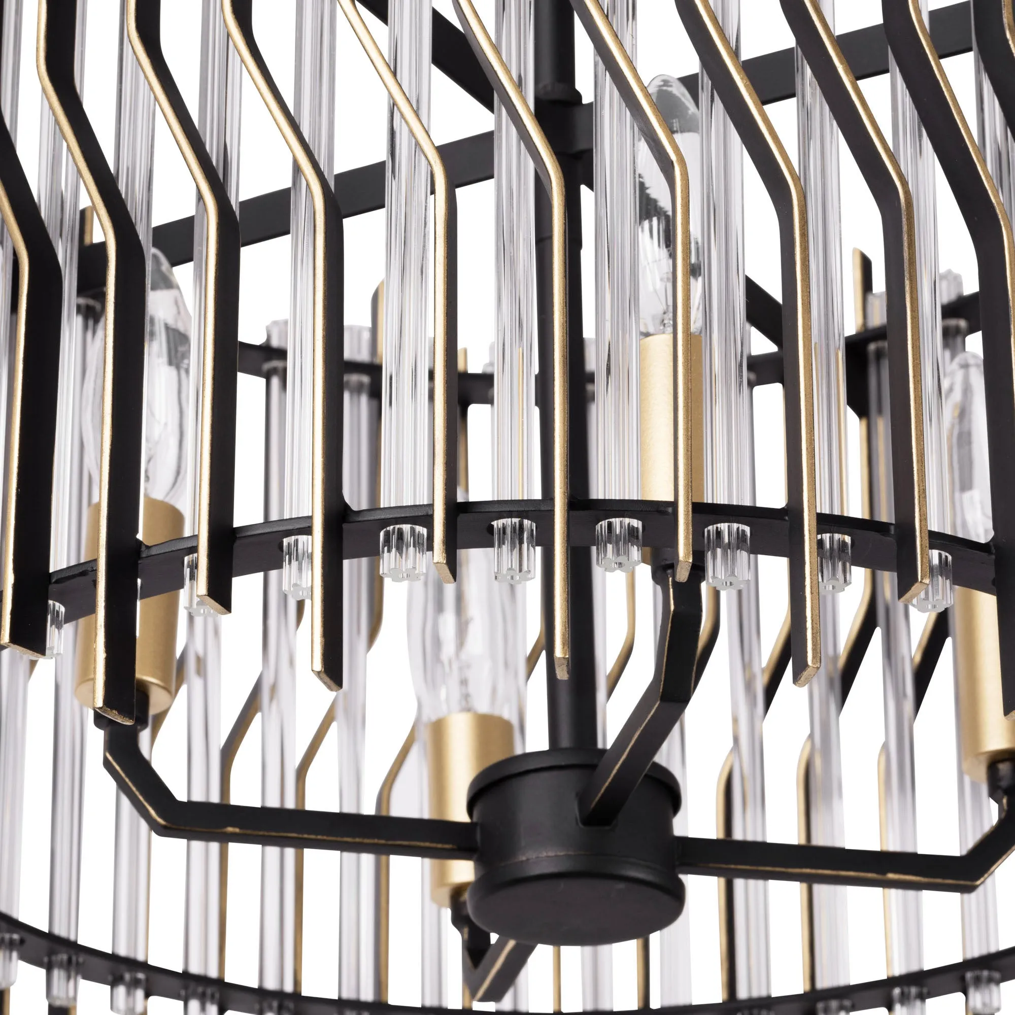 Park Row 393S04MBFG 4-Light Ceiling Light - Matte Black/French Gold