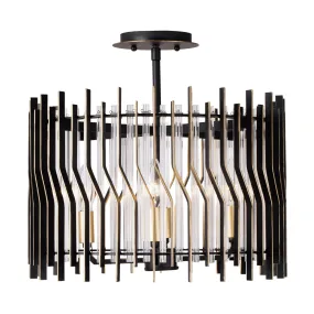 Park Row 393S04MBFG 4-Light Ceiling Light - Matte Black/French Gold