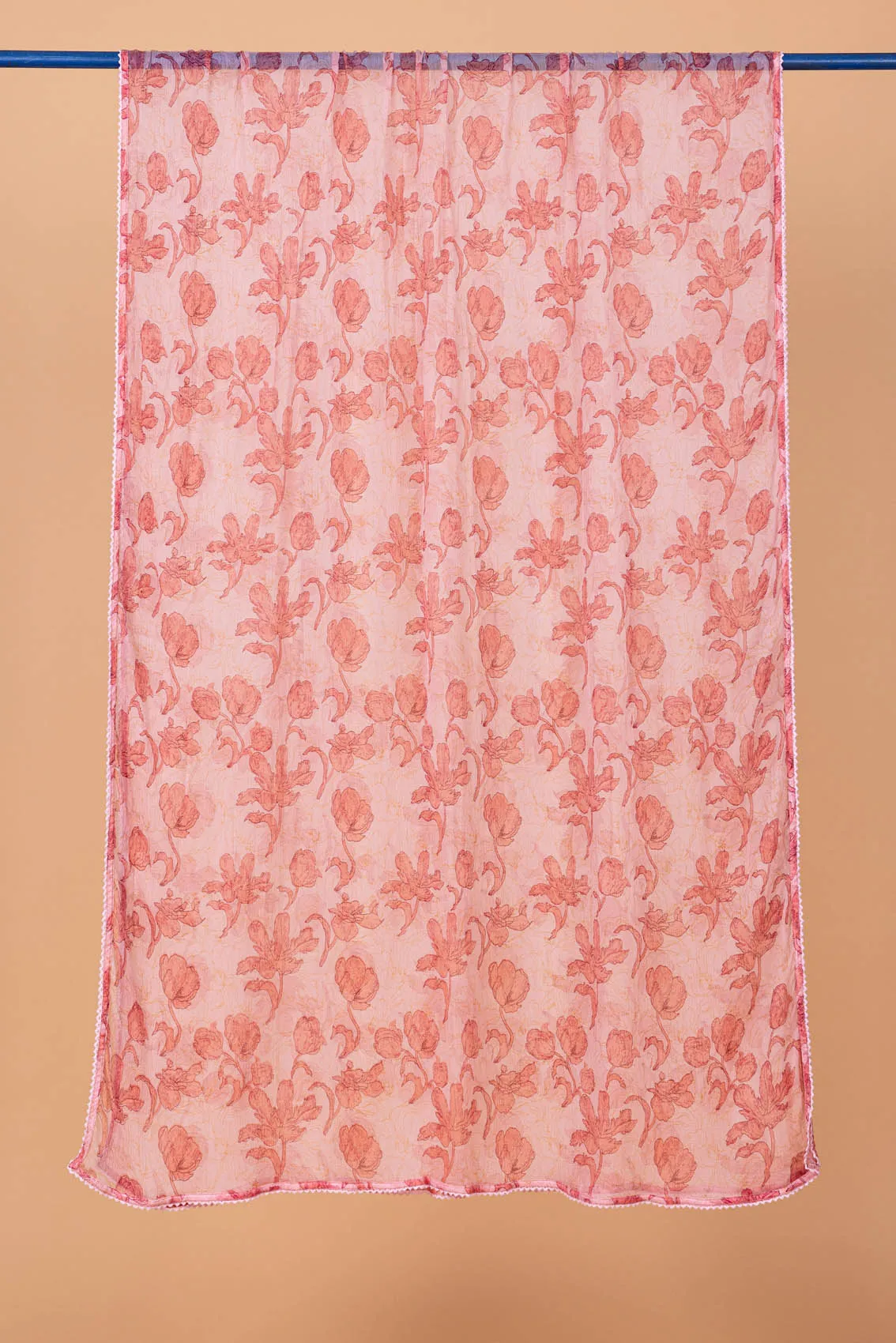 Pink Blossoms Chiffon Dupatta