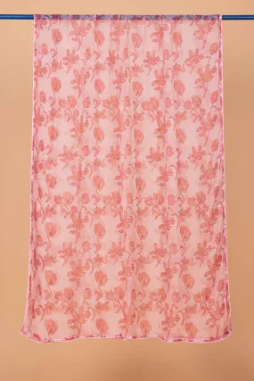 Pink Blossoms Chiffon Dupatta