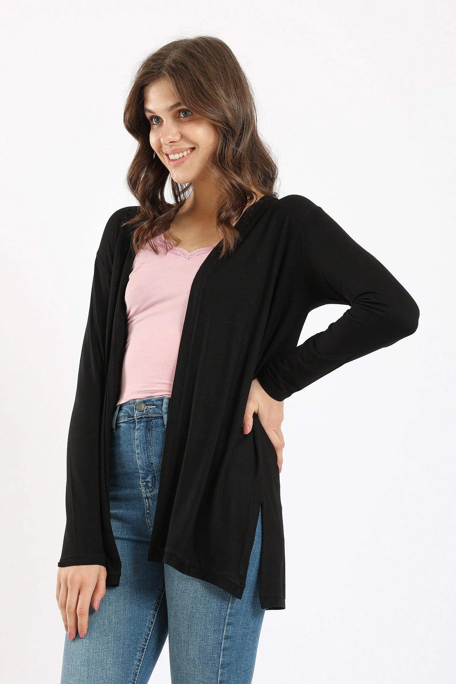 Plain Long Sleeves Cardigan