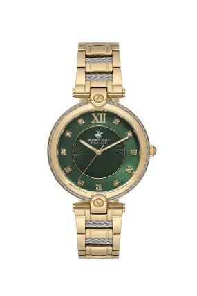 Polo - BP3585X.120 Ladies 3 Hands Green Dial Ceramic Sapphire Coated Glass