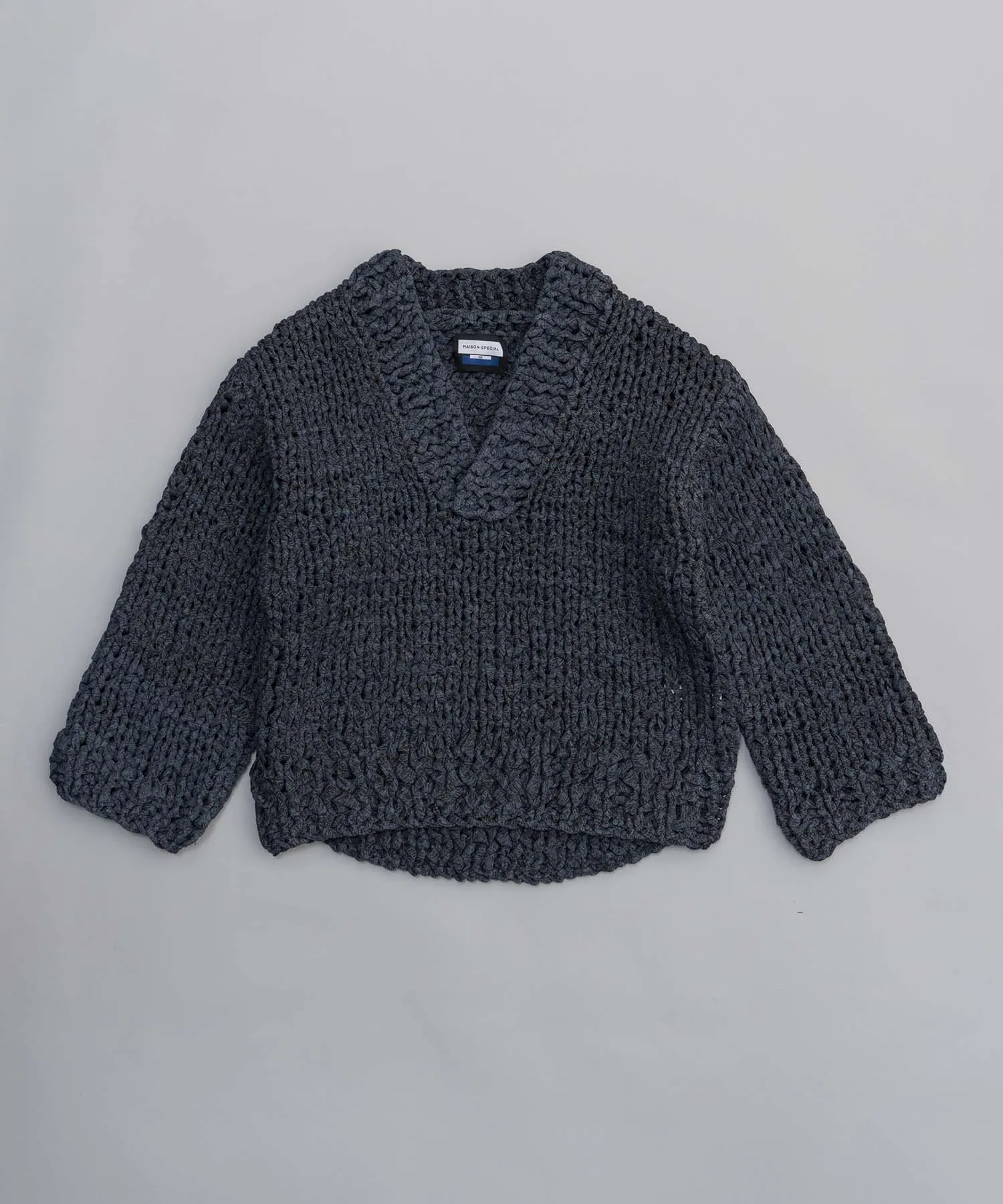 Prime-Over Hand Knit Chain Mail Pullover