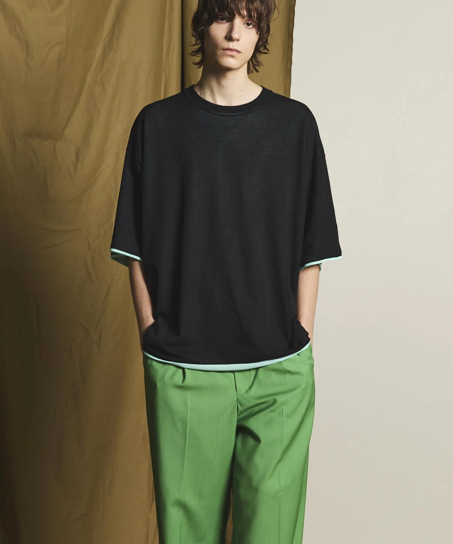 Prime-Over Reversible Crew Neck Knit T-Shirt