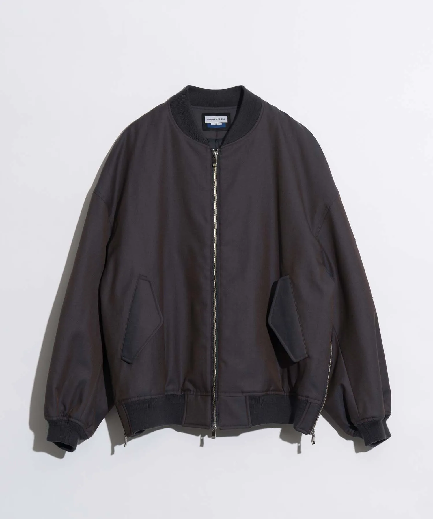 Prime-Over Wool Chambray MA-1 Bomber Jacket