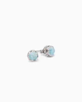 Princess Petroglyph Stone Studs - Larimar