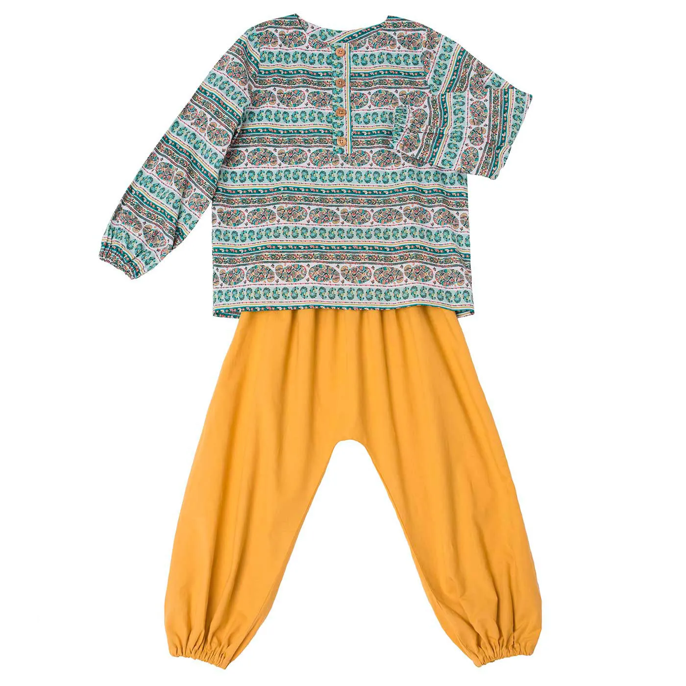 Pyjama CES Green Ethnic / Mustard