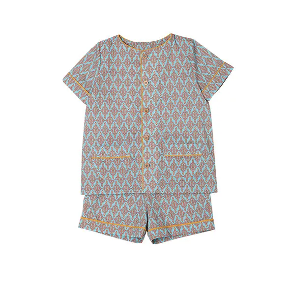 Pyjama GAB Azteca blue / live mustard