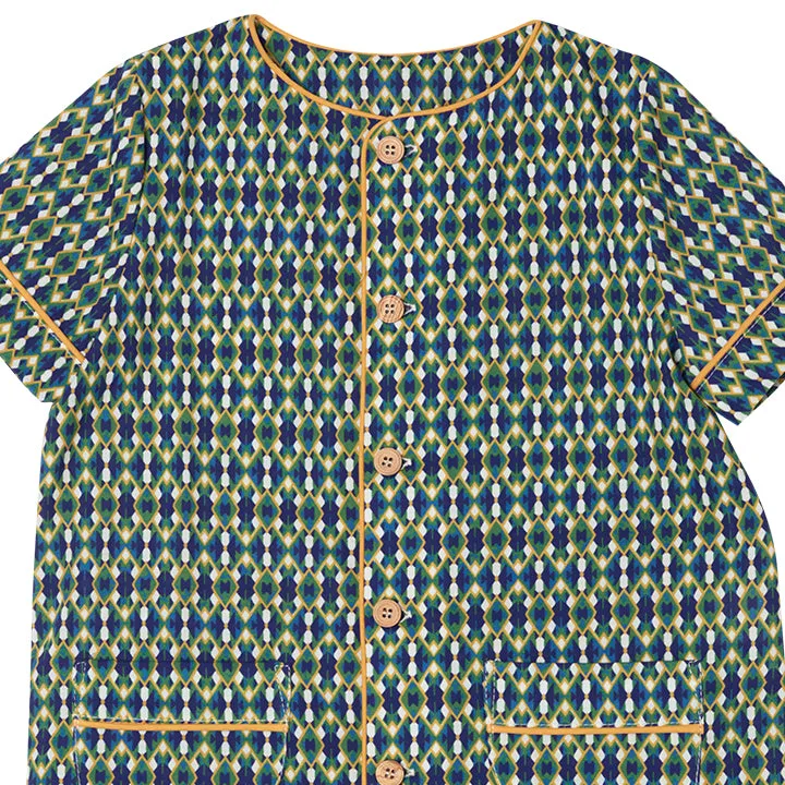 Pyjama GAB Geo blue / live mustard