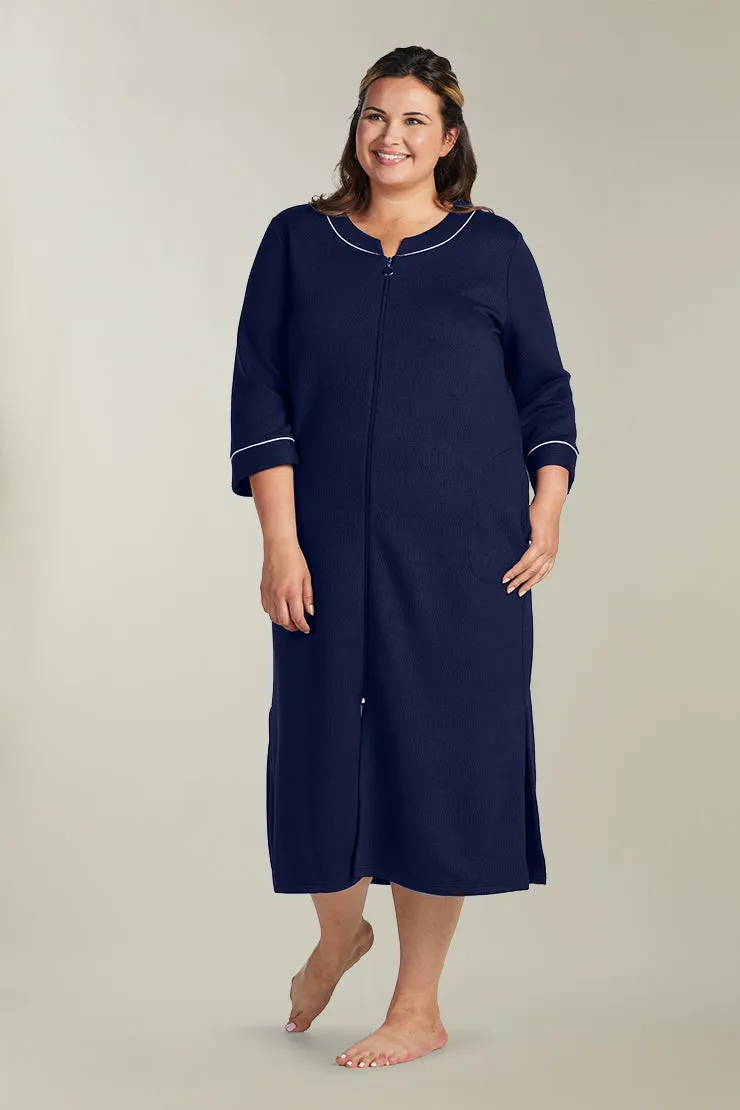 Quilt-In-Knit Long Robe | Clearance only