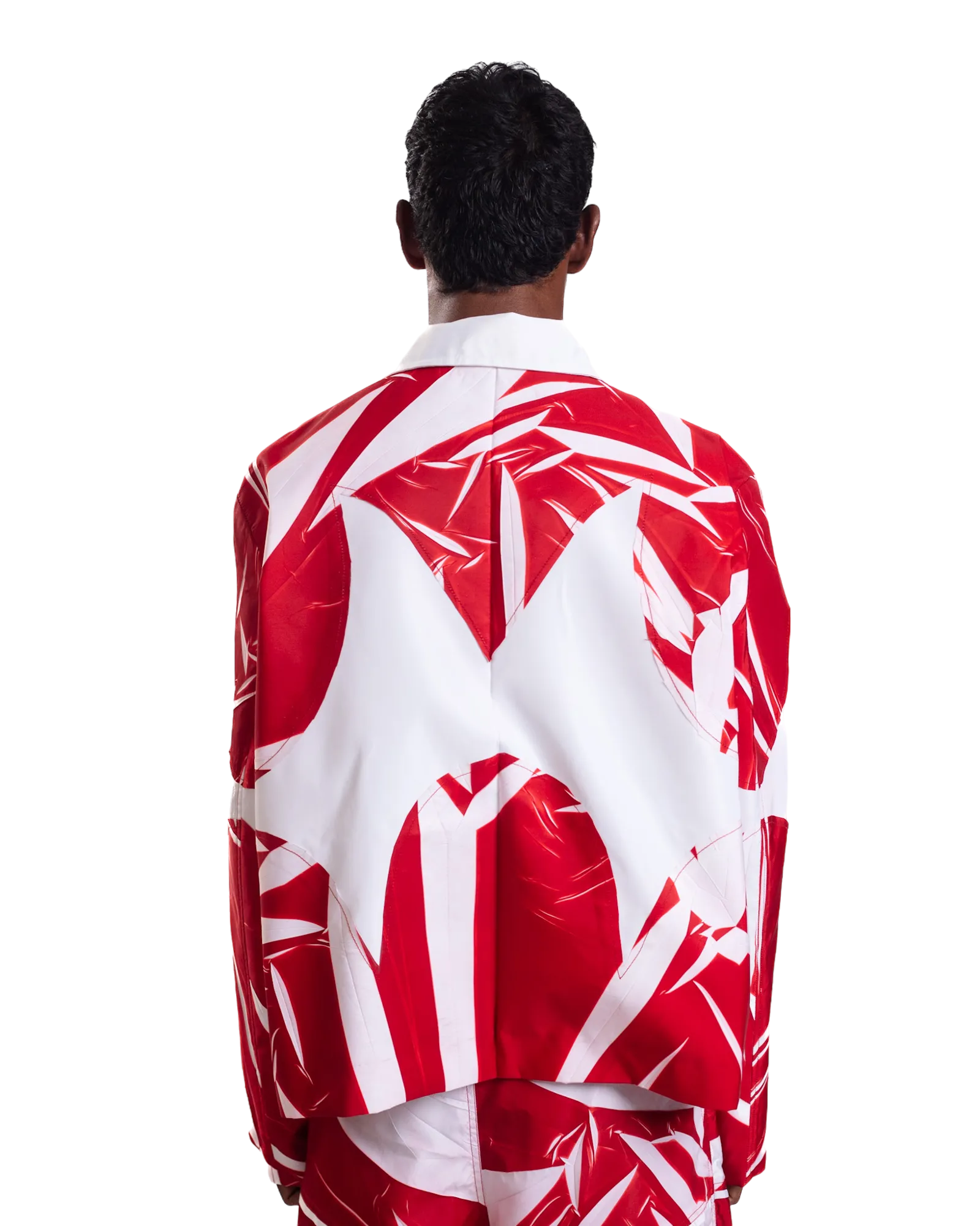 "Vortex Blaze" Abstract Printed Nylon Jacket