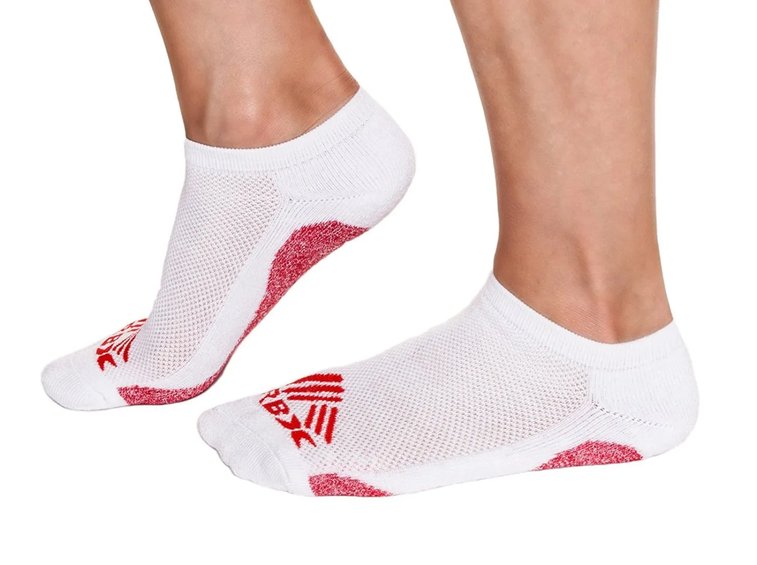 RBX Ladies Low Cut Womens Socks - X-Dry Technology - White/Pink - Shoe Size 4-10/Sock size 9-11