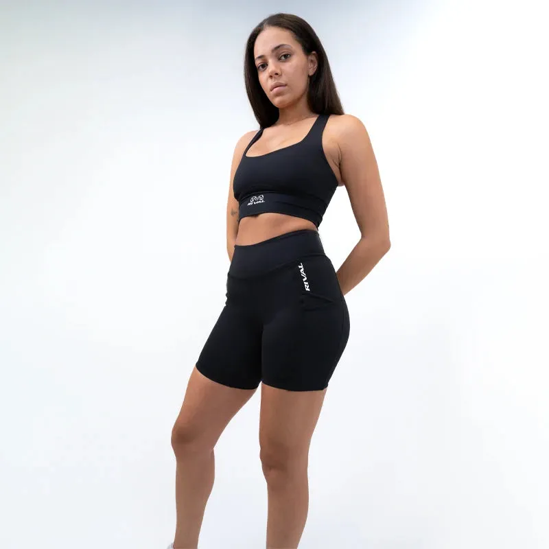 Rival Women's High-Rise Biker Shorts with Pockets