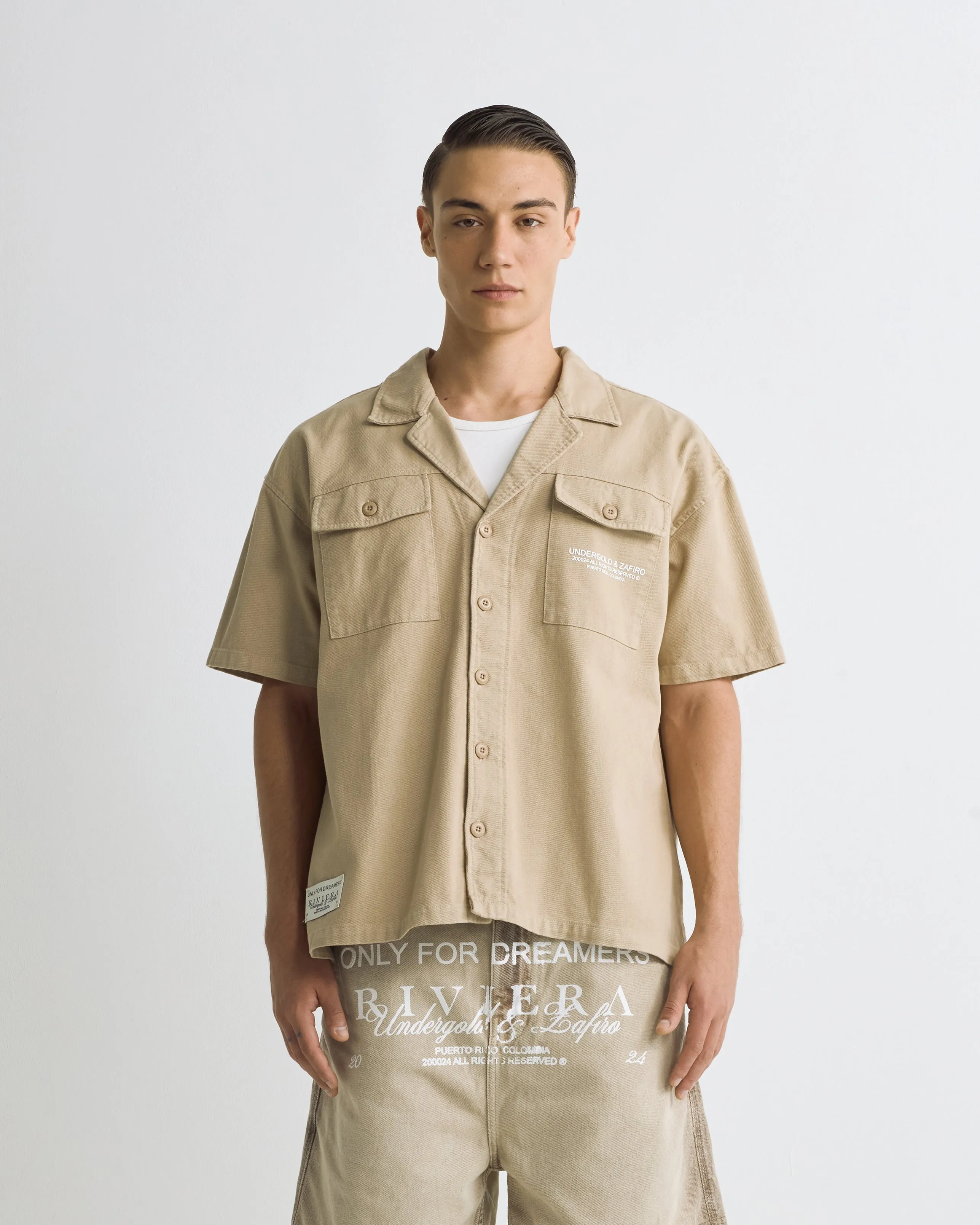 Riviera Heavyweight Short Sleeve Shirt Cream