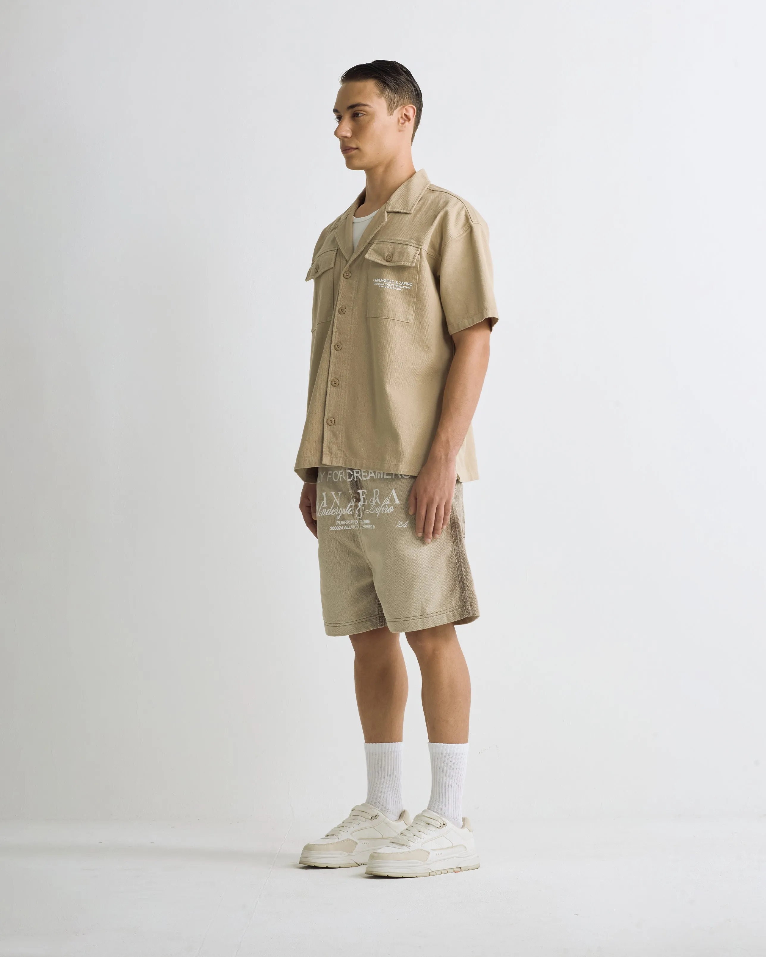 Riviera Heavyweight Short Sleeve Shirt Cream