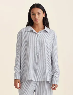 Sabine Seersucker Stripe Boyfriend Shirt