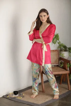 Satin Night suit with Robe