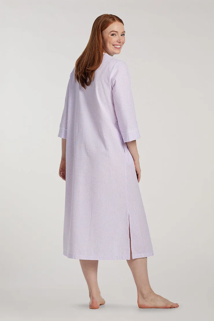 Seersucker Long Robe | Clearance only