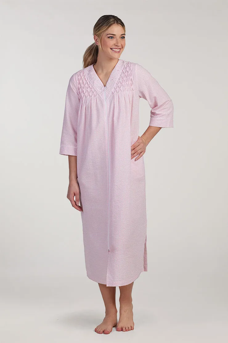 Seersucker Long Robe